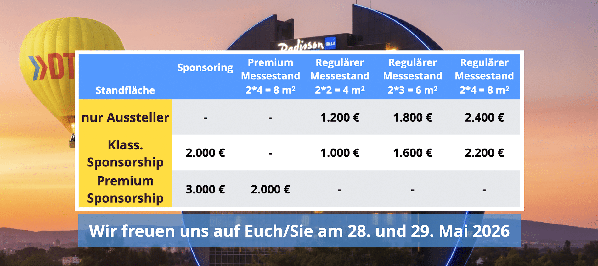 Aussteller und Sponsoren Konditionen