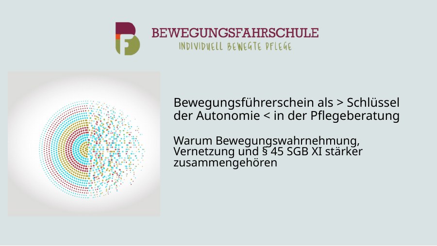 Titelseite: Bewegungsführerschein als Schlüssel der Autonomie in der Pflegeberatung
