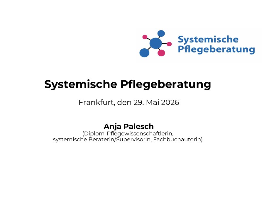 Titelseite: Systemische Pflegeberatung